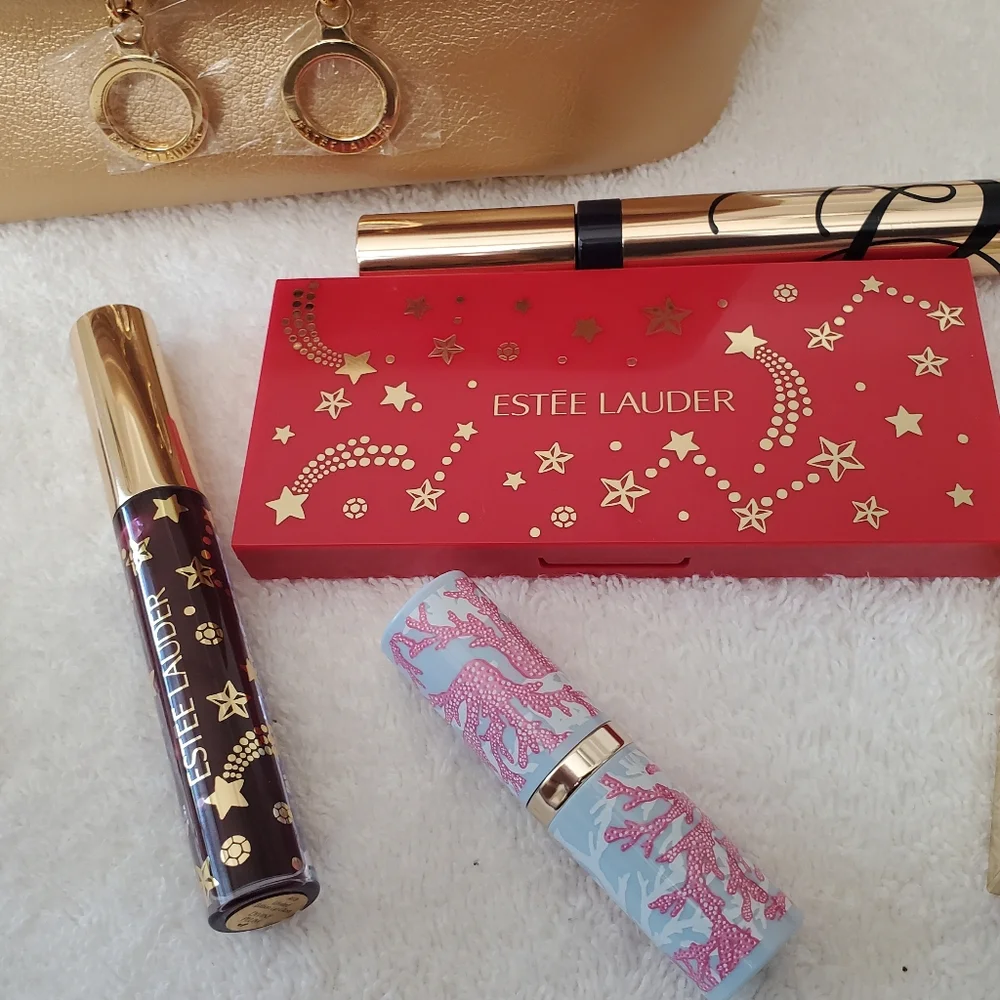 New Estee Lauder Celestial Glam Full size Lips, Eyes & Cosmetic Case